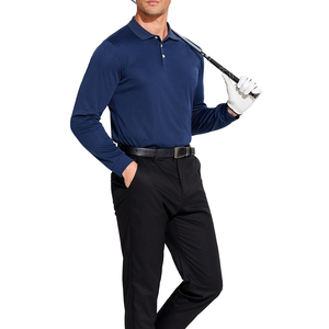 Nouveau Polo Homme Tendance Coupe Ample Décontractée Design Uni Respirant Manches Longues Slim Fit Couleur Unie Doux Qualité Usine - Product Image 3