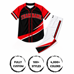 ชุดเสื้อเบสบอลพรีเมียม แขนสั้น โพลีเอสเตอร์ 100% ระบายเหงื่อได้ดี พิมพ์ชื่อทีม ชุดยูนิฟอร์มสำหรับผู้ใหญ่ - Product Image 4
