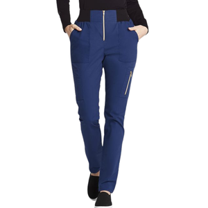 Pantalones Quirúrgicos de Doctor de Alta Calidad, Color Sólido, Pierna Recta, Cintura Elástica, Tallas Grandes, Multibolsillos, Tejido de Punto, para Salón de Belleza - Product Image 6