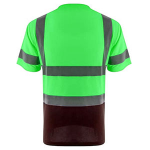 เสื้อยืดสะท้อนแสงแบบ OEM สำหรับกีฬา งานก่อสร้าง ถนน ปลอดภัย แขนสั้น คอปก ไฮวิส สำหรับผู้ชาย ทำกิจกรรมกลางแจ้ง - Product Image 1