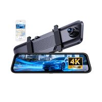 Usine OEM/ODM, double caméra Sony IMX 678, véritable 4K+4K Ultra HD, caméra de tableau de bord miroir, détecteur de radar, moniteur de stationnement alimenté par l'IA, GPS