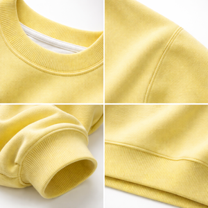 High Quality Winter Plain Yellow <b>Sweatshirt</b> Unisex Crewneck Oversized Fleece Pullover Casual Streetwear Digital Custom Logo 100% - Product Image 5