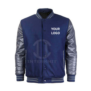 Veste varsity réversible à capuche pour homme avec design léopard/à pois, tissu en laine et manches en cuir véritable - Style streetwear - Product Image 1