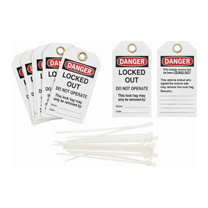 Étiquettes de danger Brady Lockout Tagout laminées 5,75x3 pouces pour la sécurité de l'entretien - Product Image 2