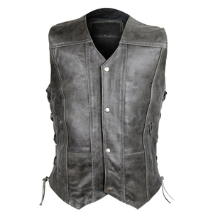 Chaleco de Motocicleta Ligero, Diseñado a Medida, Profesional, Cómodo, Transpirable y Ecológico, de Lona y Cuero Vacuno para Hombre - Product Image 3