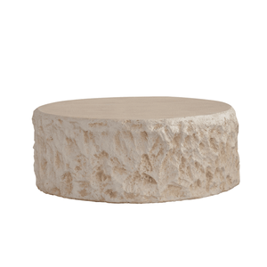 Table basse beige de style moderne du milieu du siècle, design vintage imitation pierre pour salon - Product Image 1