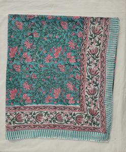 Paréo de plage léger en coton fait main, imprimé floral, style bohème, écologique, 1 pièce (avant) - Product Image 2