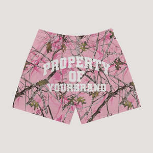 Factory Manufacture Custom Real Tree Print Mesh Shorts Double <b>Layer</b> 5 Inches Inseam Polyester Summer Mesh Shorts For Men - Product Image 3