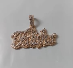 Luxury Custom Hip Hop Moissanite Letter <b>Pendant</b> 925 <b>Silver</b> Gold Plated Iced Out <b>Pendant</b> Custom <b>Initial</b> Latter <b>Pendant</b> For Gifts - Product Image 2