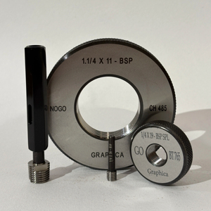 ชุดเกจวัดเกลียว BSP ความแม่นยำสูง AUGST LINES วัสดุเหล็ก สำหรับตรวจสอบเกลียวภายนอก แบบ Go/NoGo ความแม่นยำสูง สำหรับงานอุตสาหกรรม - Product Image 1