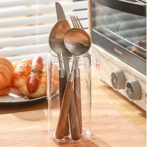 Ensemble de cuillères en bois et acier inoxydable de style japonais – Couverts de cuisine réutilisables - Product Image 1