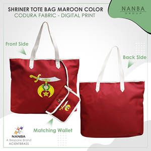Sac fourre-tout écologique Shriner Emblem en Cordura et polyvinyle avec broderie |   Fermeture éclair étanche, design OES - Product Image 2