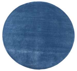 Tapis moderne fait main en laine bleue unie et Tencel, écologique et sur mesure, pour la maison, le bureau et la prière - Product Image 1