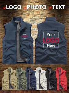 Custom Men's Winter Solid Canvas Vest Hoodie <b>Jackets</b> Multi-Pocket Zipper Breathable Outdoor/Utility Hiking Photography Fishing - Product Image 2