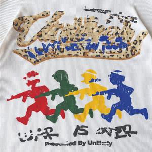 T-shirt à manches longues pour homme, col rond, haute qualité, style jeune, été, 200 grammes, tissé, écologique, polyester/coton, blanc - Product Image 3