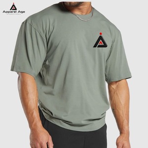 T-shirts pour hommes en coton lourd noir 260 g/m² de haute qualité, coupe ample, avec broderie 3D personnalisée - Product Image 2