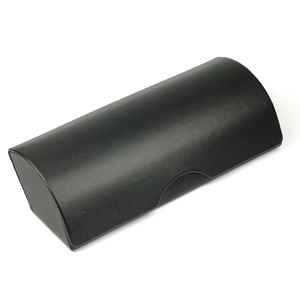 Étui à lunettes classique simple en cuir PU noir rigide - Product Image 2