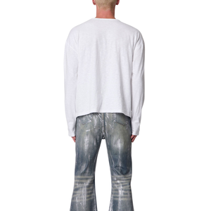 T-shirt à manches longues col rond pour homme avec poche poitrine, coupe ample, uni, décontracté, streetwear, vente en gros, personnalisable, OEM, en jersey de coton - Product Image 2