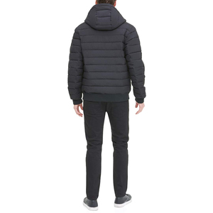 Unisex Winter Puffer Jacket Custom Outdoor <b>Light</b> Warm Cotton Filled Hooded Stand Collar Patchwork Design - Product Image 5