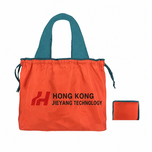Wholesale <b>Nylon</b> Light Weight Machine Washable Drawstring Pouches Geometric Pattern Customized Size Shopping Tote <b>Bags</b> for Grocer - Product Image 1