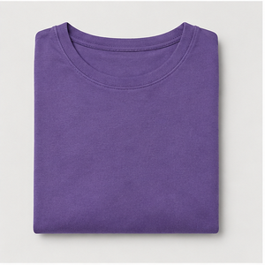 Womens <b>Purple</b> Crew Neck Puff Short Sleeve Relaxed Fit T <b>Shirt</b> WTS-0149 - Product Image 5