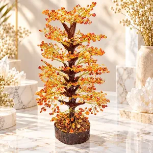 Wholesale Natural Red Carnelian Gemstone <b>Tree</b> 1000 Chips Handmade Crystal Bonsai Decor - Product Image 1