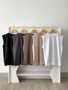 เสื้อกล้ามและเสื้อสายเดี่ยวผู้หญิงแบบไม่มีแขน ผ้าริบ สำหรับใส่ซับในหรือใส่เดี่ยว แต่งระบาย ผ้าสแปนเด็กซ์/โมดอล ไร้ตะเข็บ สไตล์ลำลอง - Product Image 1
