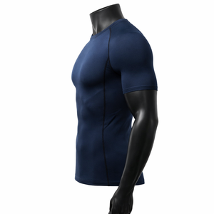 Camiseta de compresión para hombre, de secado rápido, transpirable, para gimnasio, fitness, camiseta ajustada, ropa deportiva para correr, ropa deportiva ajustada al cuerpo, capa base - Product Image 2
