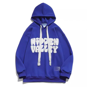 Sudaderas con Capucha Personalizadas para Hombre con Estampado Puff, Fabricante de Sudaderas Extra Grandes de Marca Privada, Sudaderas con Capucha de Algodón y Felpa para Hombre con Estampado Puff - Product Image 3