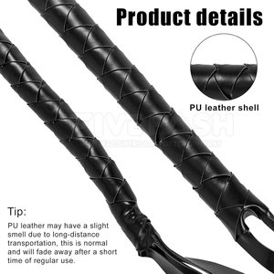 Fouet en cuir véritable de qualité professionnelle, poignée robuste et durable, design flexible, idéal pour l'entraînement en extérieur et la collection - Product Image 5