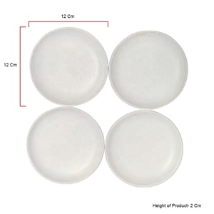 Posavasos de vidrio hechos a mano blancos mate redondos de madera de mango con grabado de logotipo polaco personalizado (Juego de 4) para utensilios de cocina y vajilla - Product Image 2