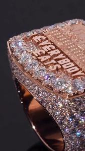 Anillo de Plata de Ley 925 con Letra Personalizada y Diamantes Moissanite VVS, Estilo Hip Hop, Anillo de Lujo para Hombre - Product Image 3