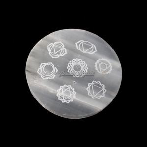 แผ่นชาร์จเซเลนไนต์แบบใหม่แผ่นเซเลไนต์สลักสลักจักระ7ชิ้นซื้อจากอาเกตส่งออก - Product Image 1