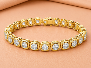 Bracelet en diamant taille coussin pour femme en argent 14 carats, clarté VVS1-VVS2, style tendance, certifié IGI, bijoux de mariage - Product Image 3