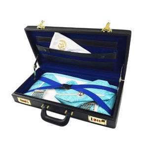 Estuche de piel sintética azul para mandil masónico, con asa, de alta calidad, hecho a medida. - Product Image 2