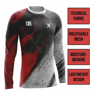 Gamme de vêtements de football d'usine : Maillot de football à manches longues pour équipes, tailles adultes, tissu respirant et anti-humidité - Product Image 3