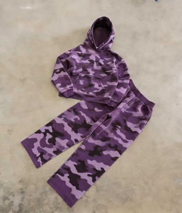 High Quality ARTIZ INTERNATIONAL <b>Mens</b> Streetwear 2 in 1 Printed Solid Heavy Fleece 100% Cotton Hoodie & Cargo Joggers - Product Image 4