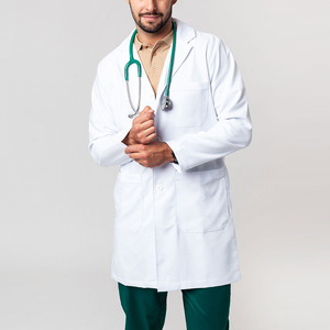 Blouse de laboratoire blanche à manches longues, coupe confortable, qualité supérieure, avec poches spacieuses, vêtements de protection médicale, blouses de médecin - Product Image 1