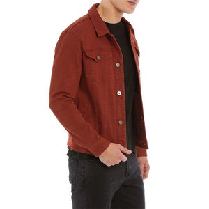 แจ็คเก็ตยีนส์ผู้ชายแบบมีฮู้ด ดีไซน์สปอร์ตสั่งทำพิเศษ คุณภาพสูง พร้อมโลโก้ด้านหน้า น้ำหนักเบา - Product Image 2