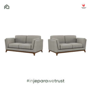 Sofá Moderno Aruna de Dos Plazas, Base de Madera de Teca Sólida, Tapicería de Tela Premium, Hecho a Mano, Ecológico, Cómodo, Diseño Minimalista - Product Image 5