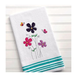 Cute Christmas <b>Tree</b> <b>Light</b> Decorated Embroidered Design Eco Friendly Biodegradable Best Quality At Low Price Custom Dish Towels - Product Image 2