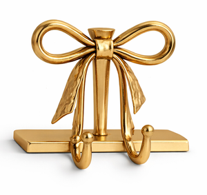 Hammered Design Bow Tie Golden Aluminium Top Christmas <b>Stocking</b> Holder For Home Hanging Decorative Use <b>Xmas</b> <b>Stocking</b> Holder - Product Image 6