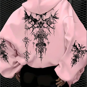 Sudadera con Capucha 100% Algodón para Mujer, Estilo American Gothic, Otoño/Invierno, Ecológica, Casual, Unisex, Streetwear - Product Image 1