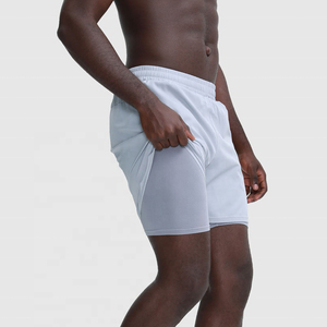 Pantalones Cortos Deportivos 2 en 1 de Poliéster de Secado Rápido, Pantalones Cortos de Compresión para Correr al Aire Libre, Ajustados, para Hombre - Product Image 1