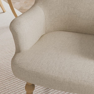 Silla de Comedor Moderna Nórdica Tapizada con Patas y Reposabrazos de Madera Tallada - Product Image 4