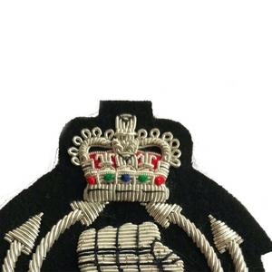 Handmade Embroidered Custom Made Bullion Wire Royal Crown <b>Peak</b> <b>Cap</b> Patches 3D Embroidery Golden patches Fashion Badges Uniform - Product Image 3