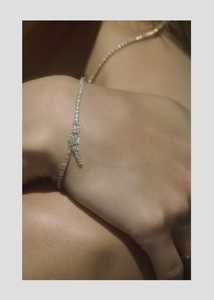 กำไลข้อมือเพชรทรงกลมเพาะเลี้ยงในห้องปฏิบัติการแบบขายส่ง ทองคำแท้ 14K 18K สำหรับเจ้าสาว งานแต่งงาน พร้อมสายโซ่แบบห้อย ราคาโรงงาน B2B - Product Image 2