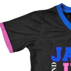 Camiseta de Mujer Jack and Jill con Cuello en V, Bloques de Color, Manga Corta, Paneles en Contraste, Informal, de Algodón, Tejido Suave y Transpirable, Personalizada - Product Image 4