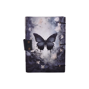 <b>A5</b> Dark Butterfly Aesthetic Design Handmade Paper Notebook Lock Diary | 200 Pages Double Side Writing Eco Friendly Journal Gift - Product Image 2