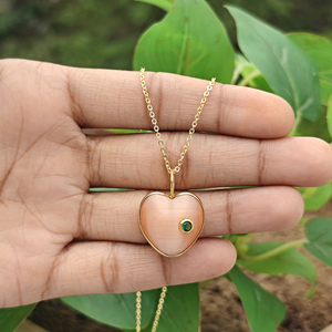 จี้รูปหัวใจประดับเพชรคิวบิกเซอร์โคเนียชุบทอง 18k รุ่น Peach Cat's Eye พร้อมสายสร้อยแบบเคเบิ้ล ดีไซน์แฟชั่นสำหรับทุกเพศ เหมาะสำหรับขายส่ง - Product Image 4